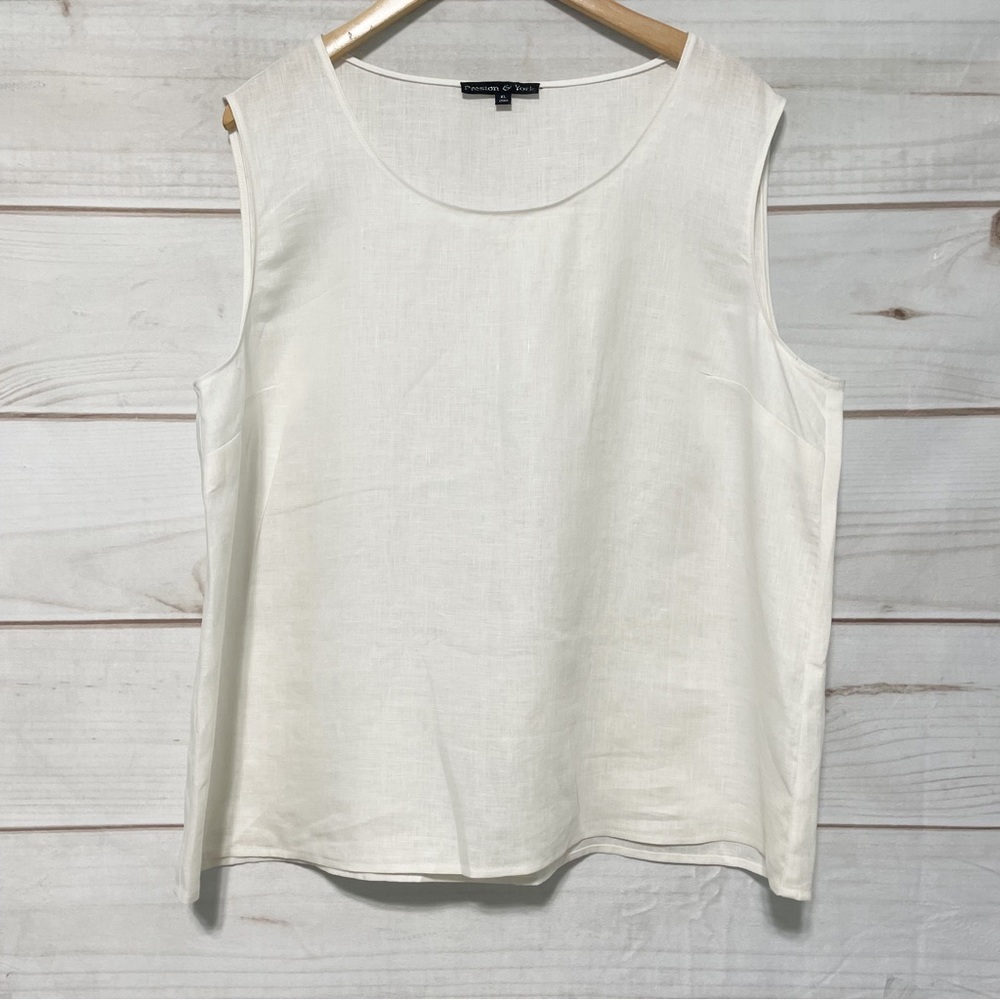 Preston & York 100% linen Tank Top White Size XL